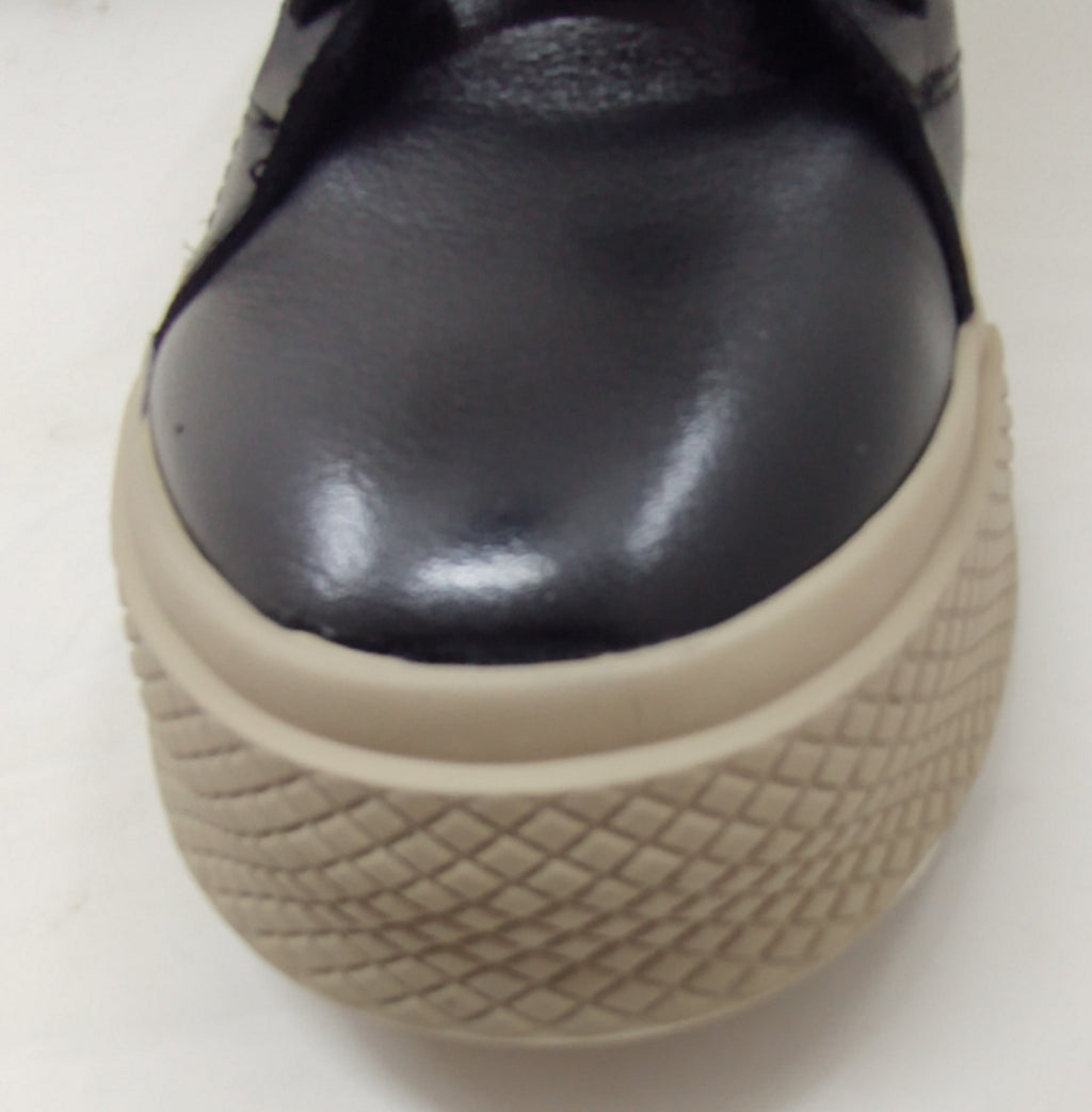 Snover AL6-11 Black Leather Ankle Sneakers Men's Casual Luxury Shoes