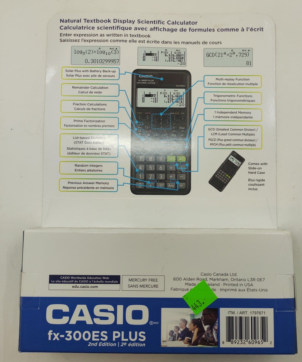 Casio FX-300ES Plus 2nd Edition Scientific Calculator School Math Tool