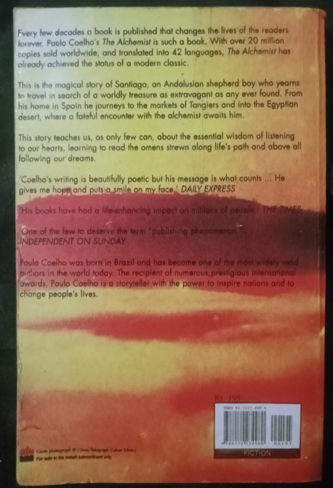 The Alchemist by Paulo Coelho – 1998 Paperback International Bestseller VG+