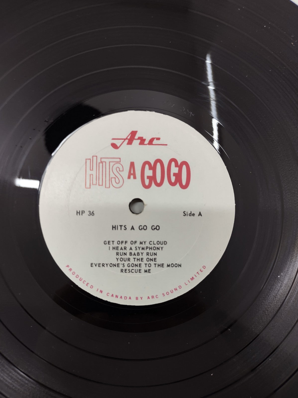 Hits A Go Go (1966) Arc Records Vinyl LP – Pop Rock Cover Songs Canada