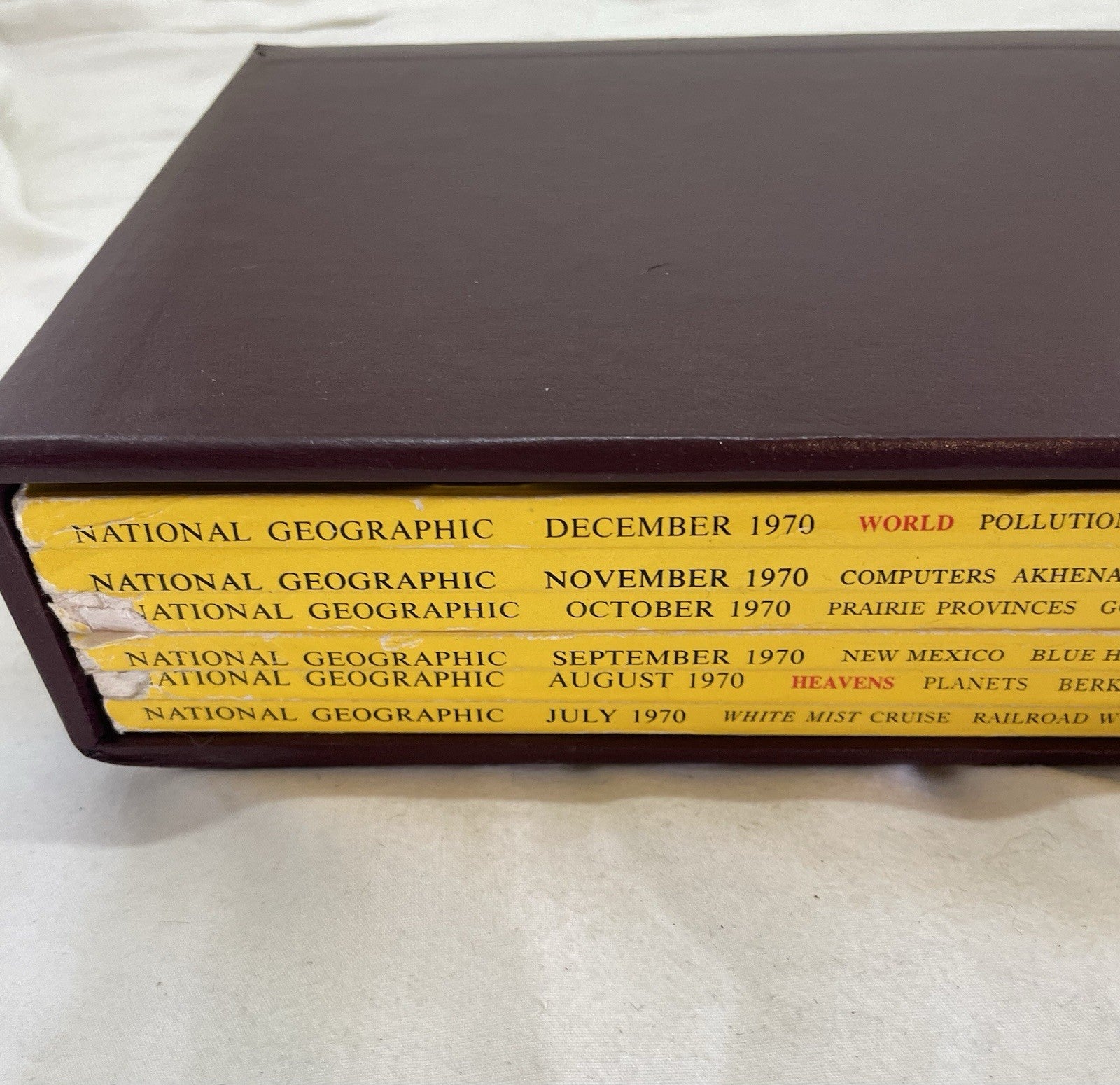 Nat Geo Mag Lot Jul–Dec 1970 Slipcvr Vtg Set Travel World Decor Collect