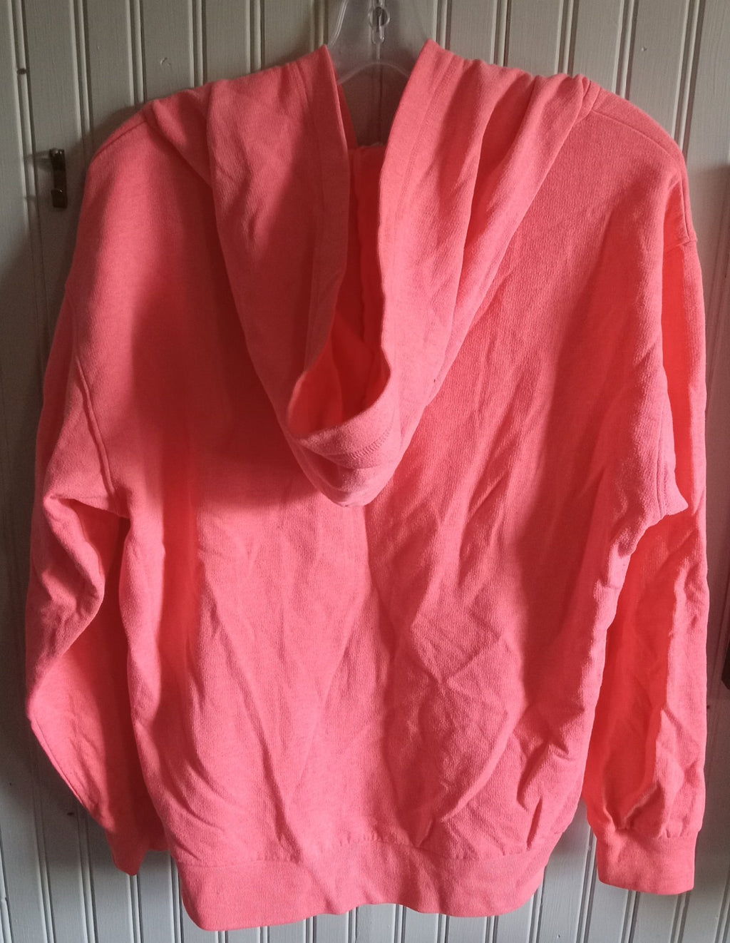 Pink Zip-Up Hooded Sweater – Women's Small, Casual Long Sleeve Top