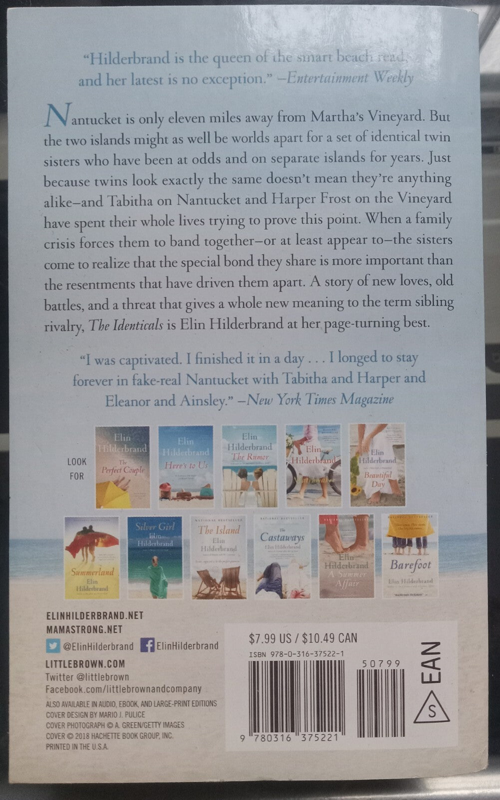 The Identicals by Elin Hilderbrand – Paperback VG