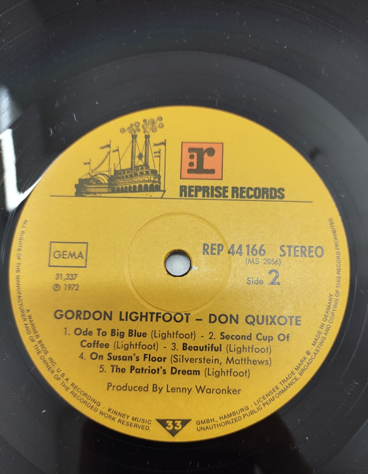 Gordon Lightfoot – Don Quixote LP 1972 Reprise Folk Rock VG