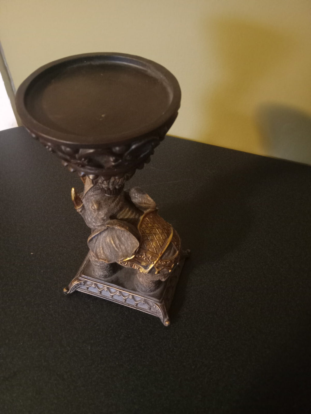 Elephant Resin Pillar Candle Holder – Decorative Home Accent Statue Candle Decor