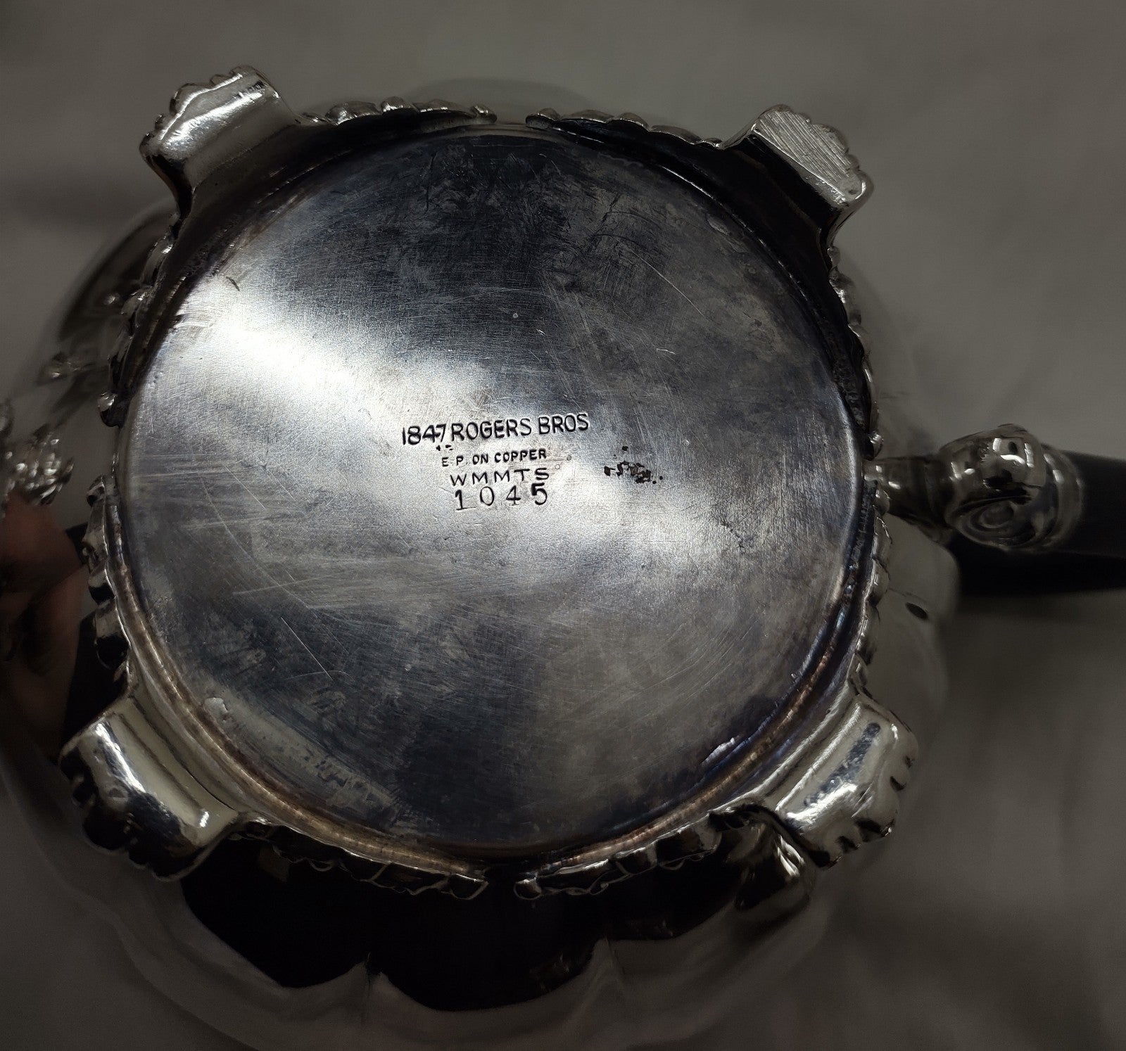 1847 Rogers Bros EP on Copper Victorian Silverplate Tea & Coffee Set Ornate