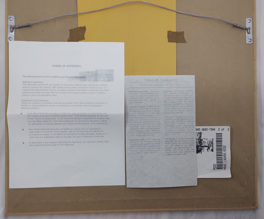 Alex Perez Refreshments Hand Signed Serigraph #17/350 Framed Art