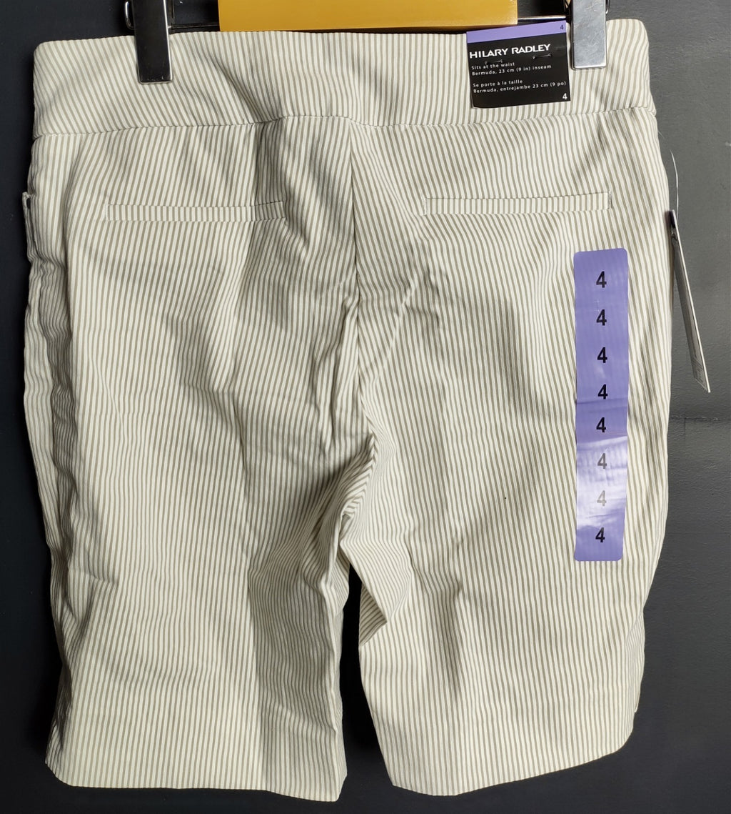 Hilary Radley Beige White Stripe Shorts NWT Women’s Summer Casual Wear