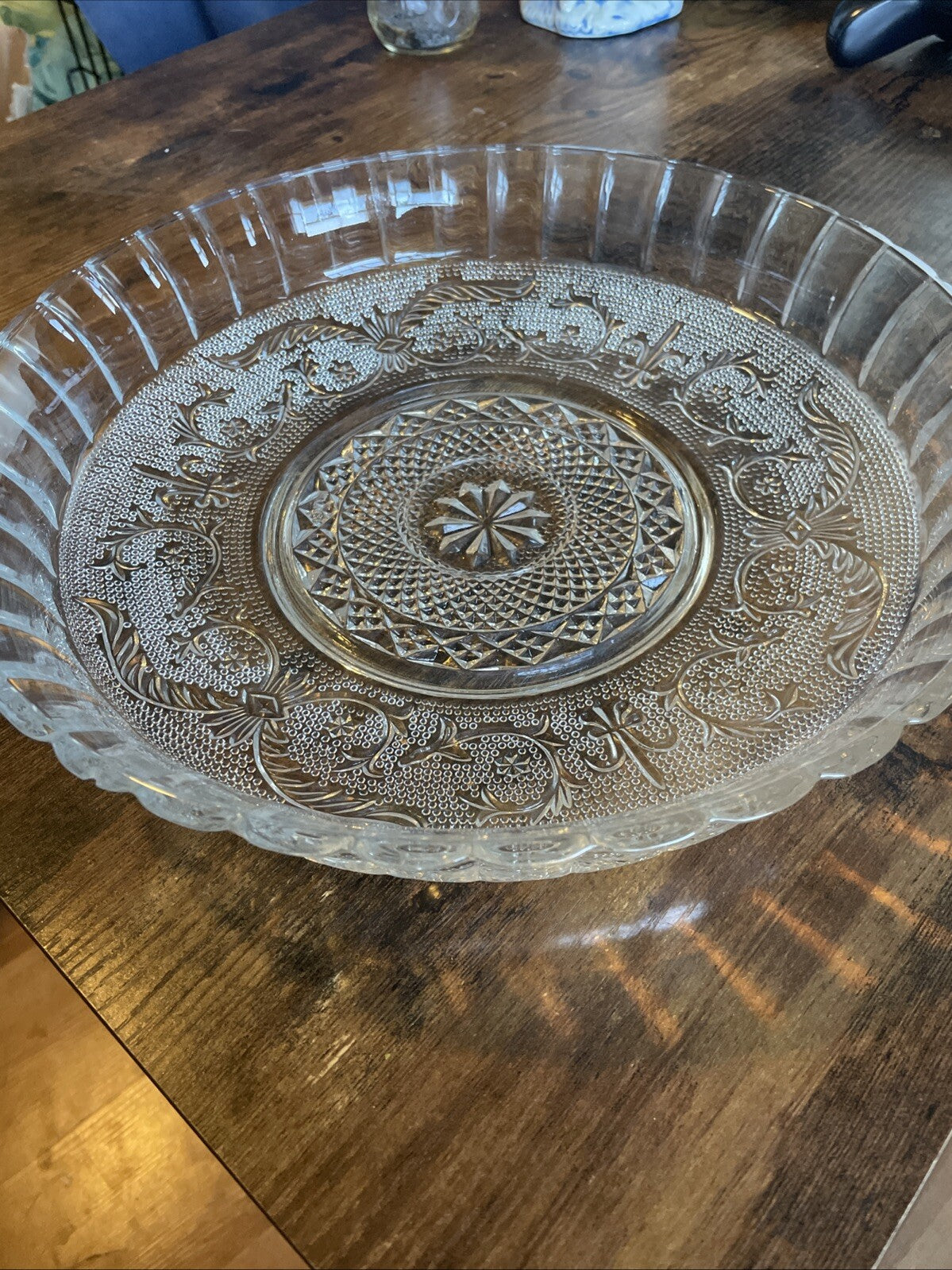 Vintage Portuguese Angel Lyor Glass Cake Plate – Prato para Bolo