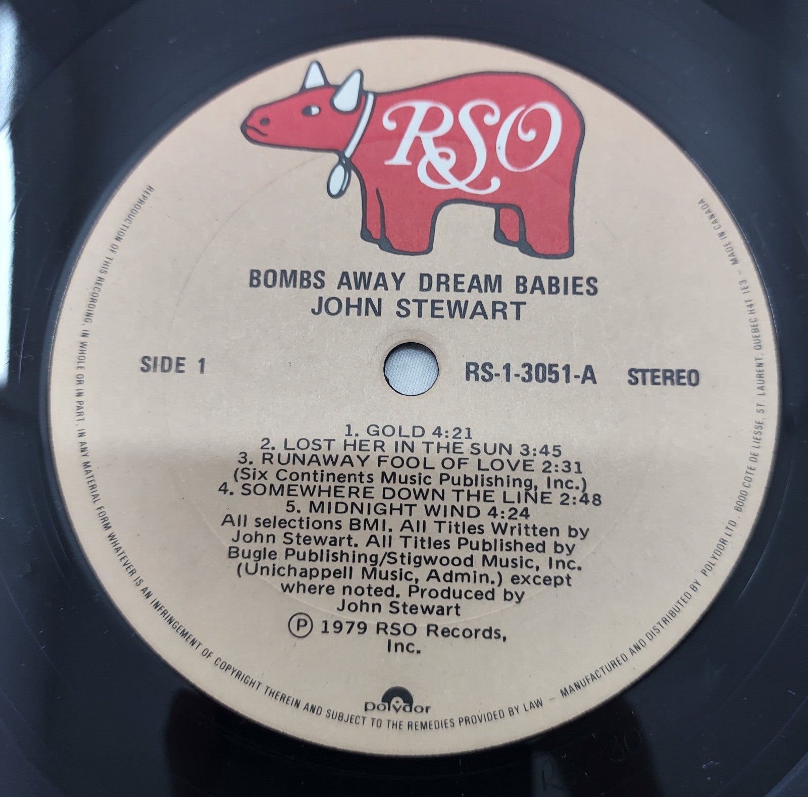 John Stewart – Bombs Away Dream Babies LP RSO RS-1-3051 1979 Folk Rock