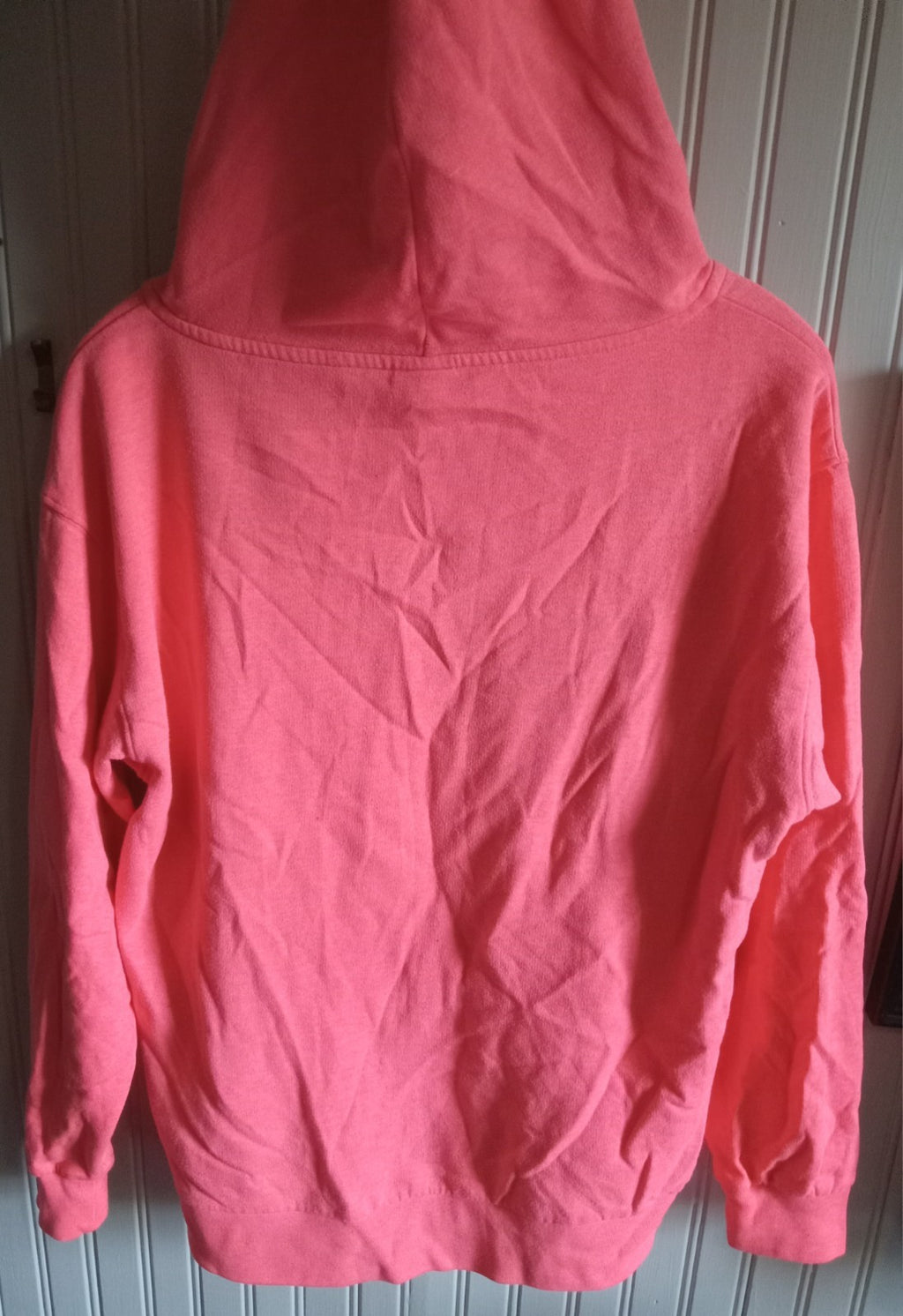 Pink Zip-Up Hooded Sweater – Women's Small, Casual Long Sleeve Top