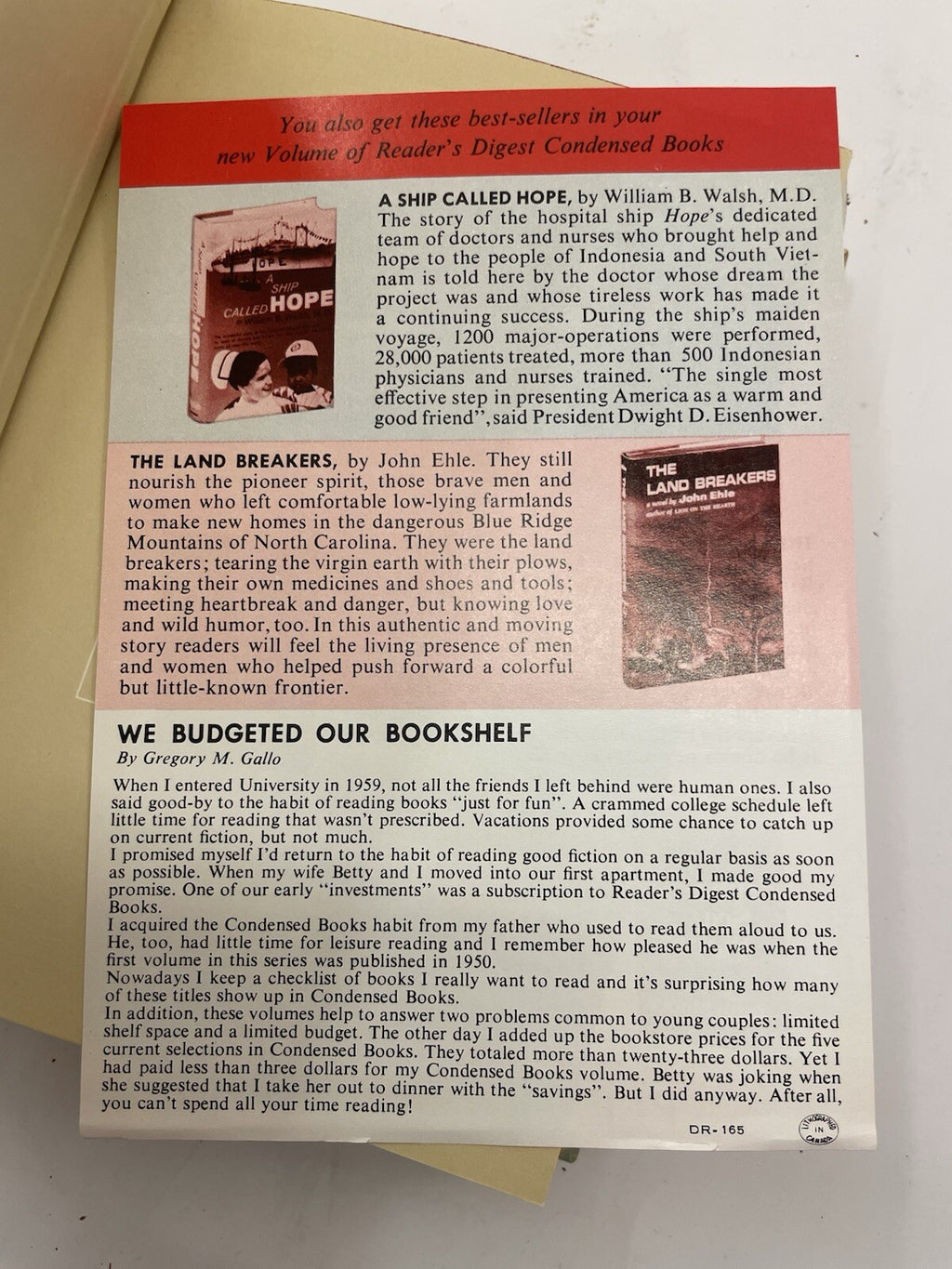 Readers Digest Condensed Books 1st Ed 1964 Decorative Cloth HC - Near Mint