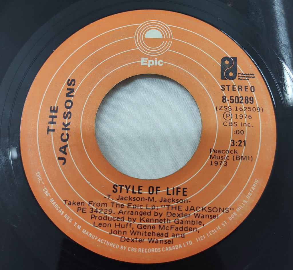 The Jacksons: Enjoy Yourself / Style of Life 45 RPM Vinyl Epic 8-50289