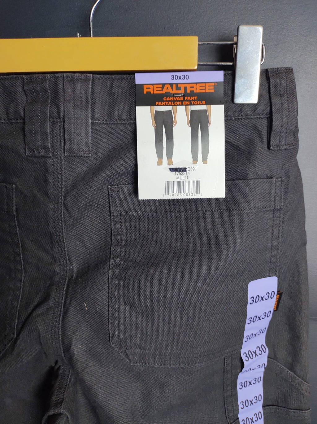 Realtree Pants NWT Men’s 30x30 Dark Grey Canvas Outdoor Hunting Workwear