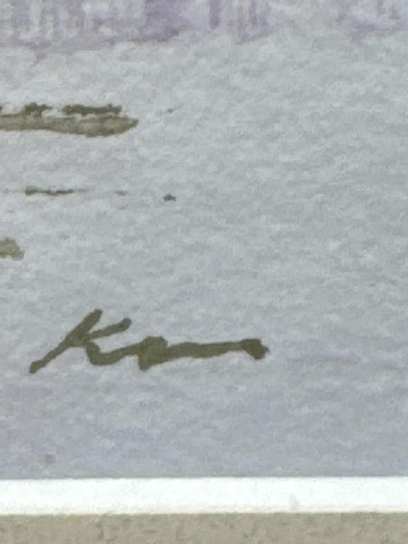 Krylova Zayia Original Watercolor Lomonosov Bridge St. Petersburg Russia