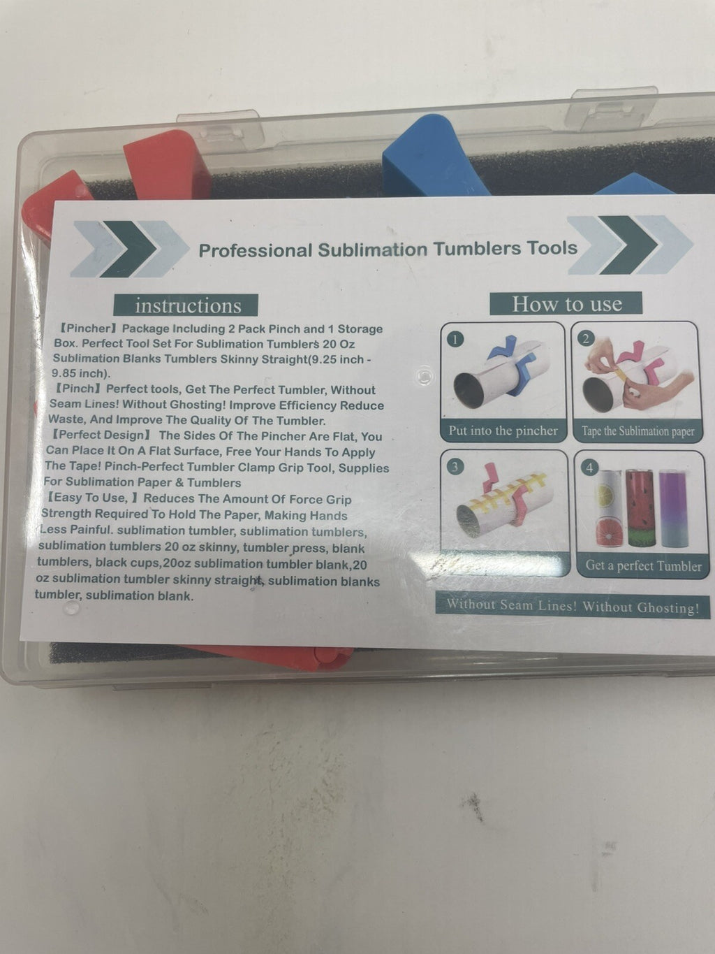 2PCS Sublimation Tumbler Wrap Clamps – Heat Press Accessories – New