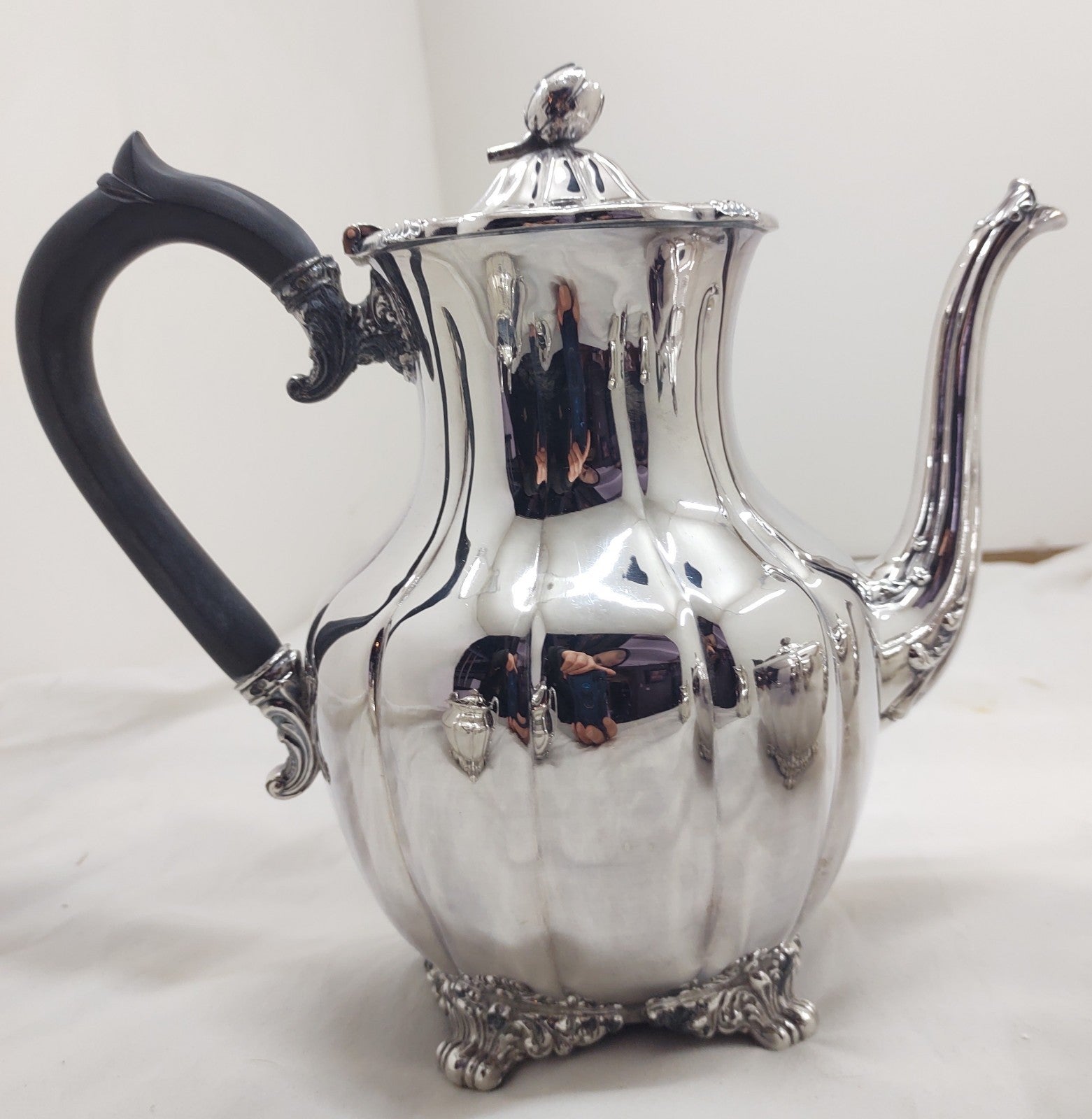 1847 Rogers Bros EP on Copper Victorian Silverplate Tea & Coffee Set Ornate