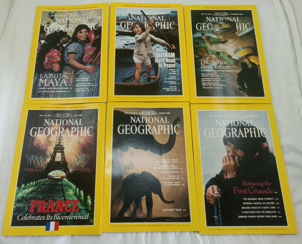Nat Geo Magazines With Slipcover July To December  1989