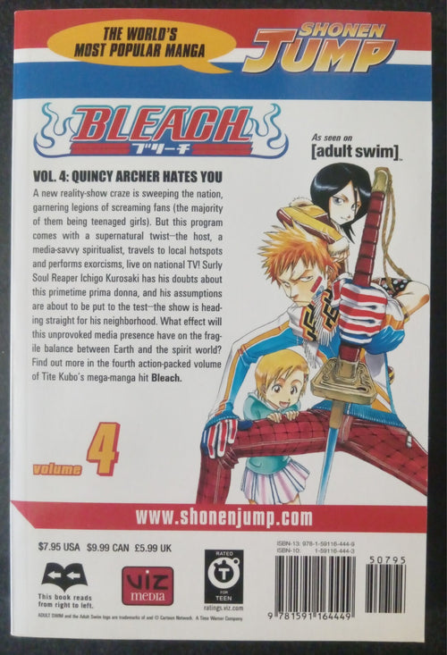 Bleach Vol 4 by Tite Kubo – 2004 Viz Manga PB Graphic Novel VG+
