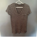 Women’s J.Crew 100% Linen Stripe T-Shirt Size XS – Lightweight Top VG