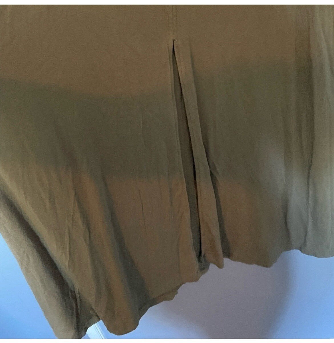 NY & Co Army Green Maxi Skirt Flowy Boho Work Casual Travel Summer Style