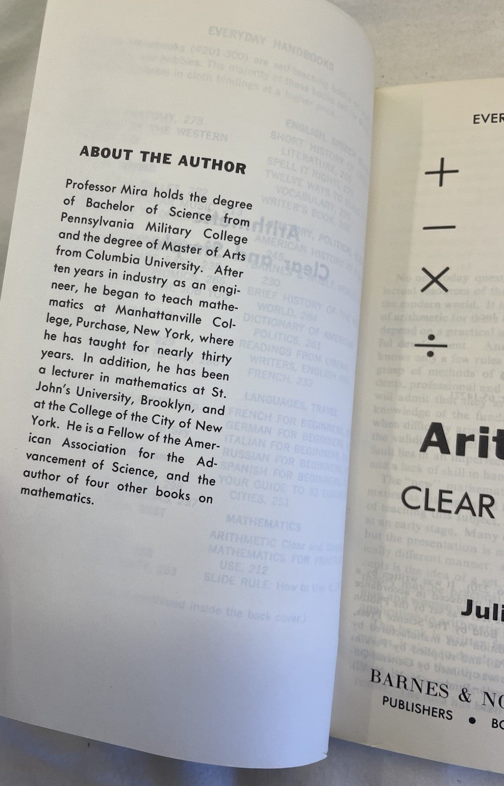 Arithmetic Clear & Simple Julia Mira 1966 PB Math Basics School Study Ed
