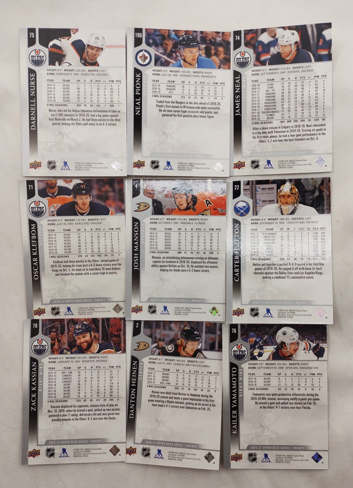 19 Card Sports Lot NHL Hockey Football Oilers KHL NCAA NFL Insert