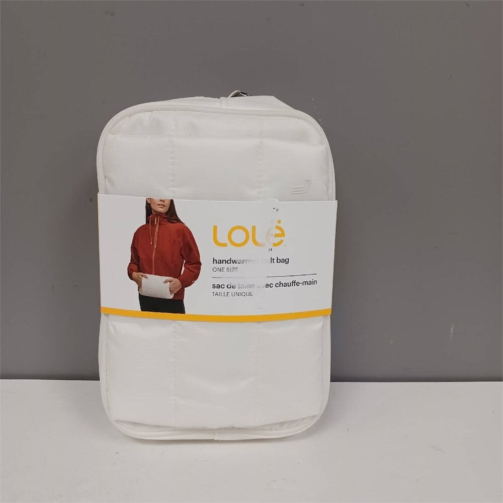 LOLE Belt Bag Hand Warmer Ivory Puffer Muff Ski Outdoor Fanny Pack Travel NWT