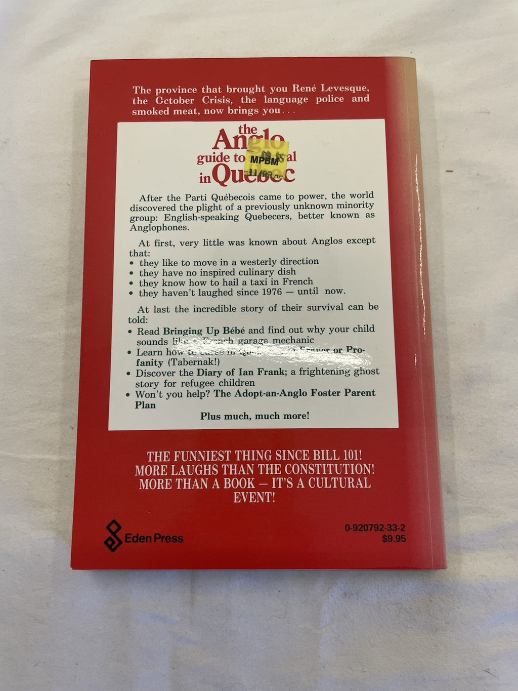 Anglo Guide to Survival Quebec 1983 Humor PB Kalina Canada Language Vtg