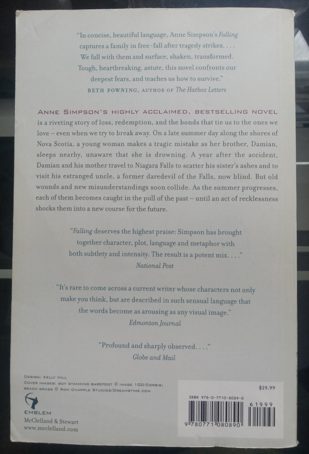 Falling by Anne Simpson PB Canadian Literary Fiction Novel