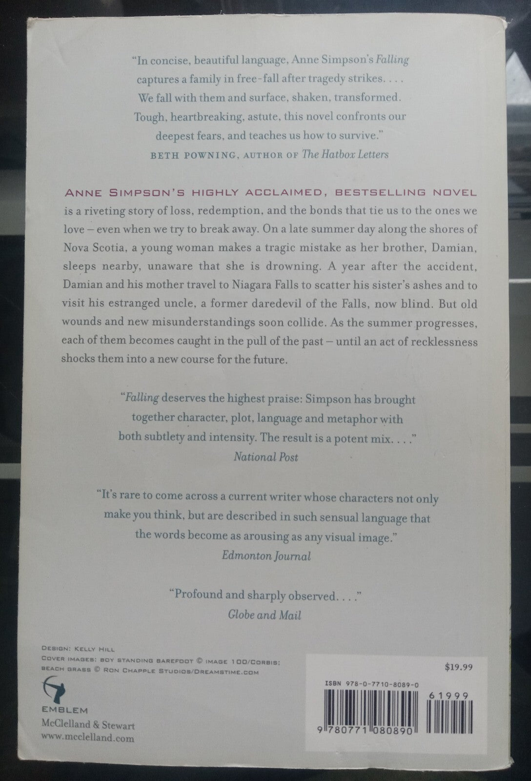 Falling by Anne Simpson PB Canadian Literary Fiction Novel