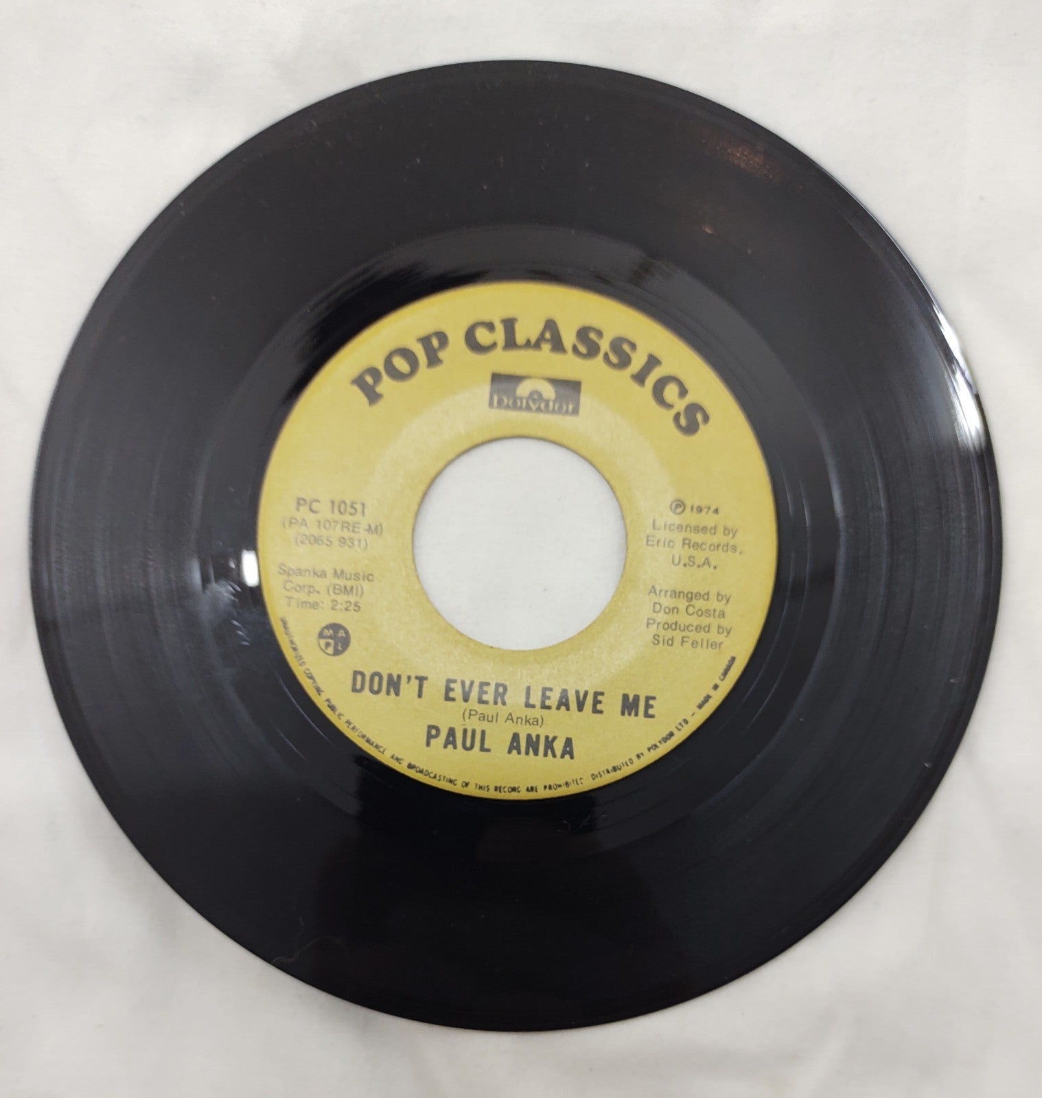 Paul Anka – Put Your Head On My Shoulder 7” Pop Classics PC 1051