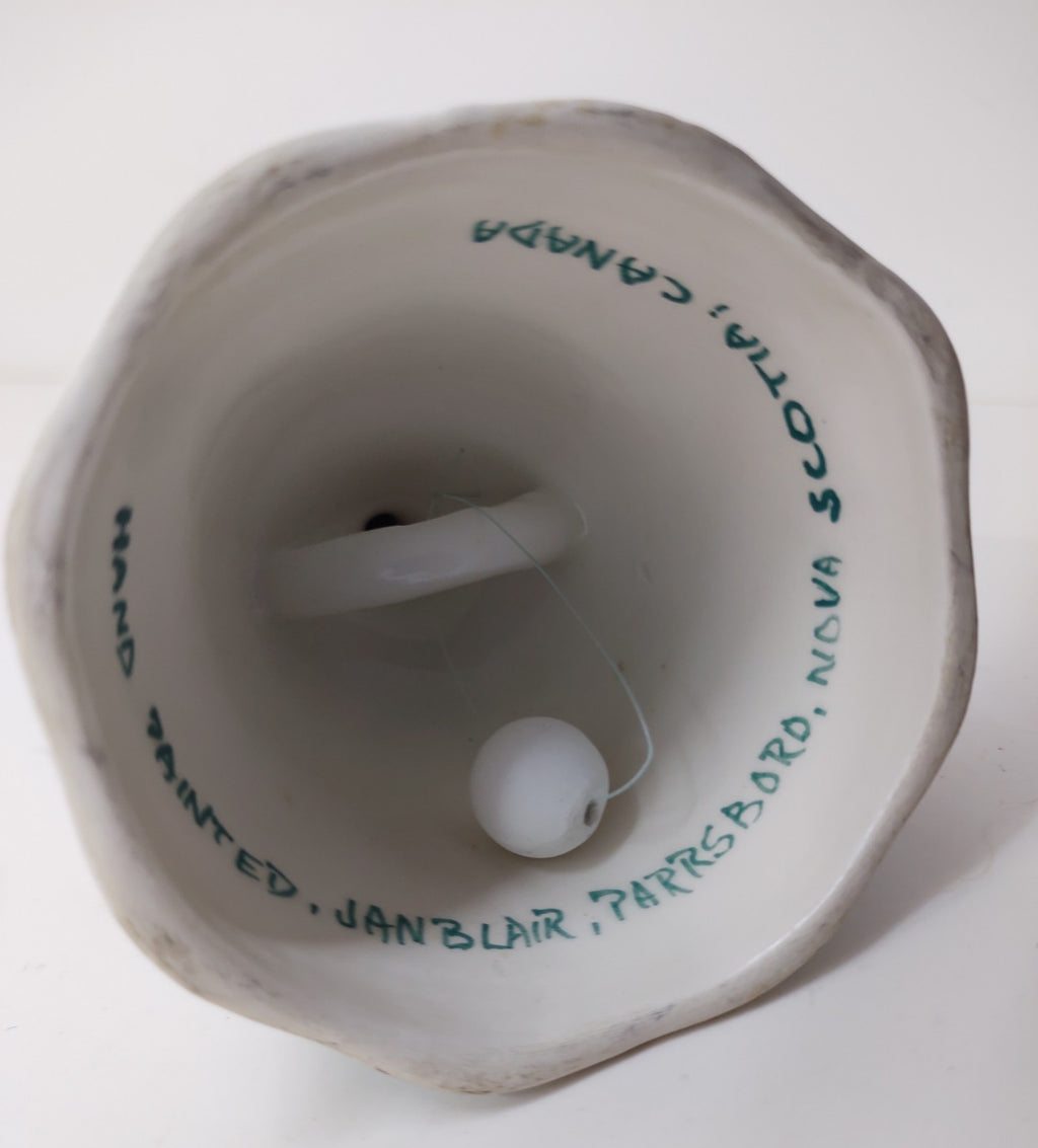 Vintage Jan Blair Nova Scotia Hand-Painted Pottery Bell