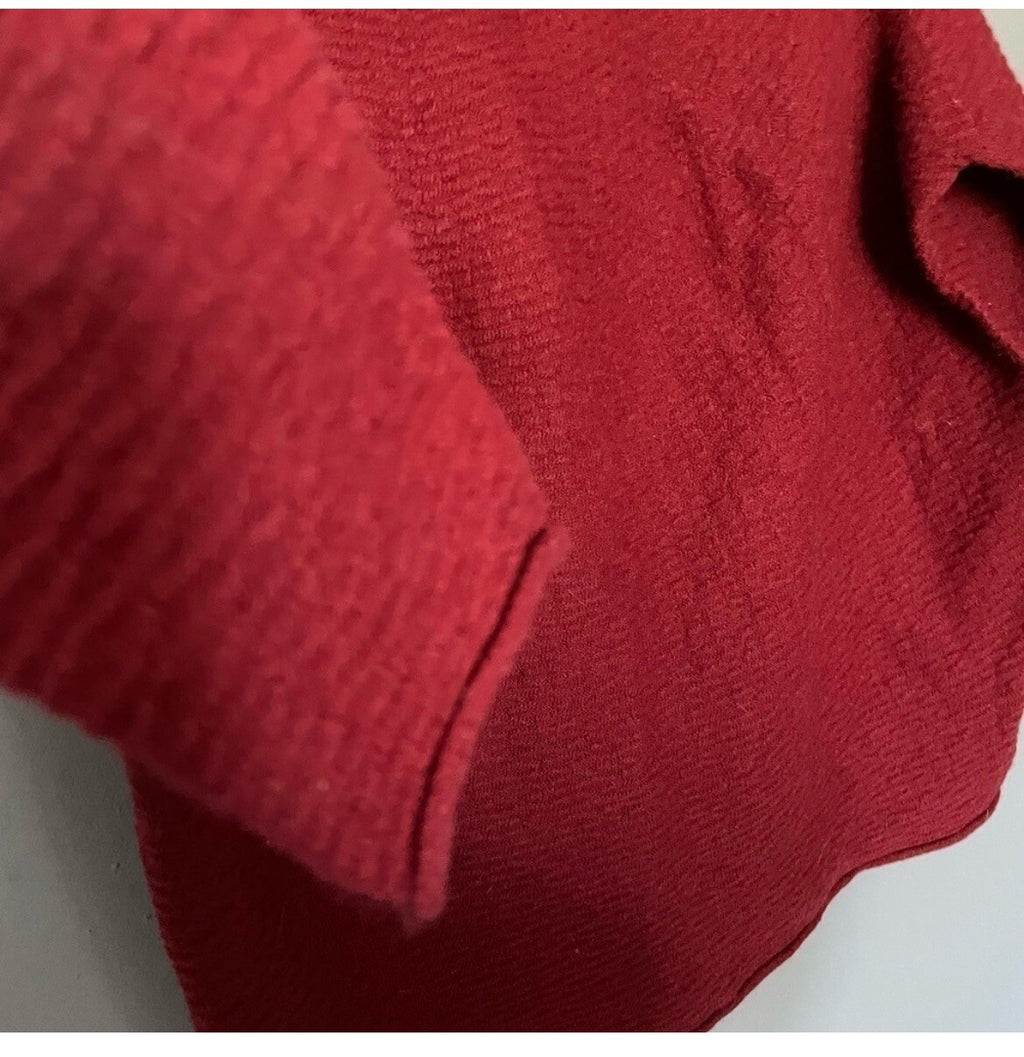 Monoprix Femme Red Turtleneck Sweater Slim Fit Knit Chic Classic Warm