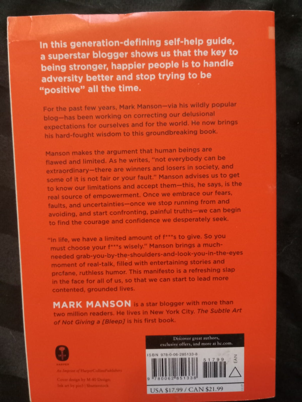 The Subtle Art of Not Giving a F*ck by Mark Manson – Self‑Help Bestseller PB