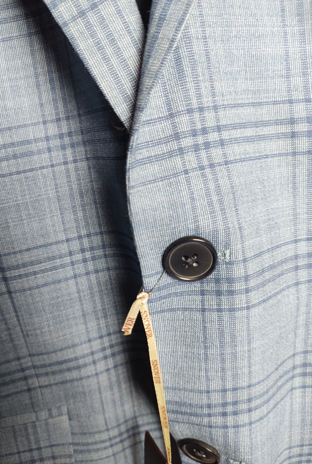 Snover Light Blue Check Blazer Men's Size 38 Business Formal Jacket