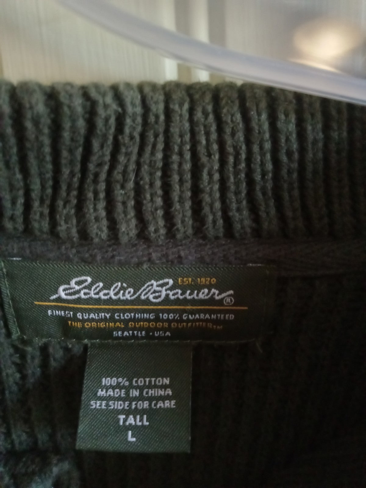 Eddie Bauer 100% Cotton Pullover Sweater – Men's XL, Casual Knit