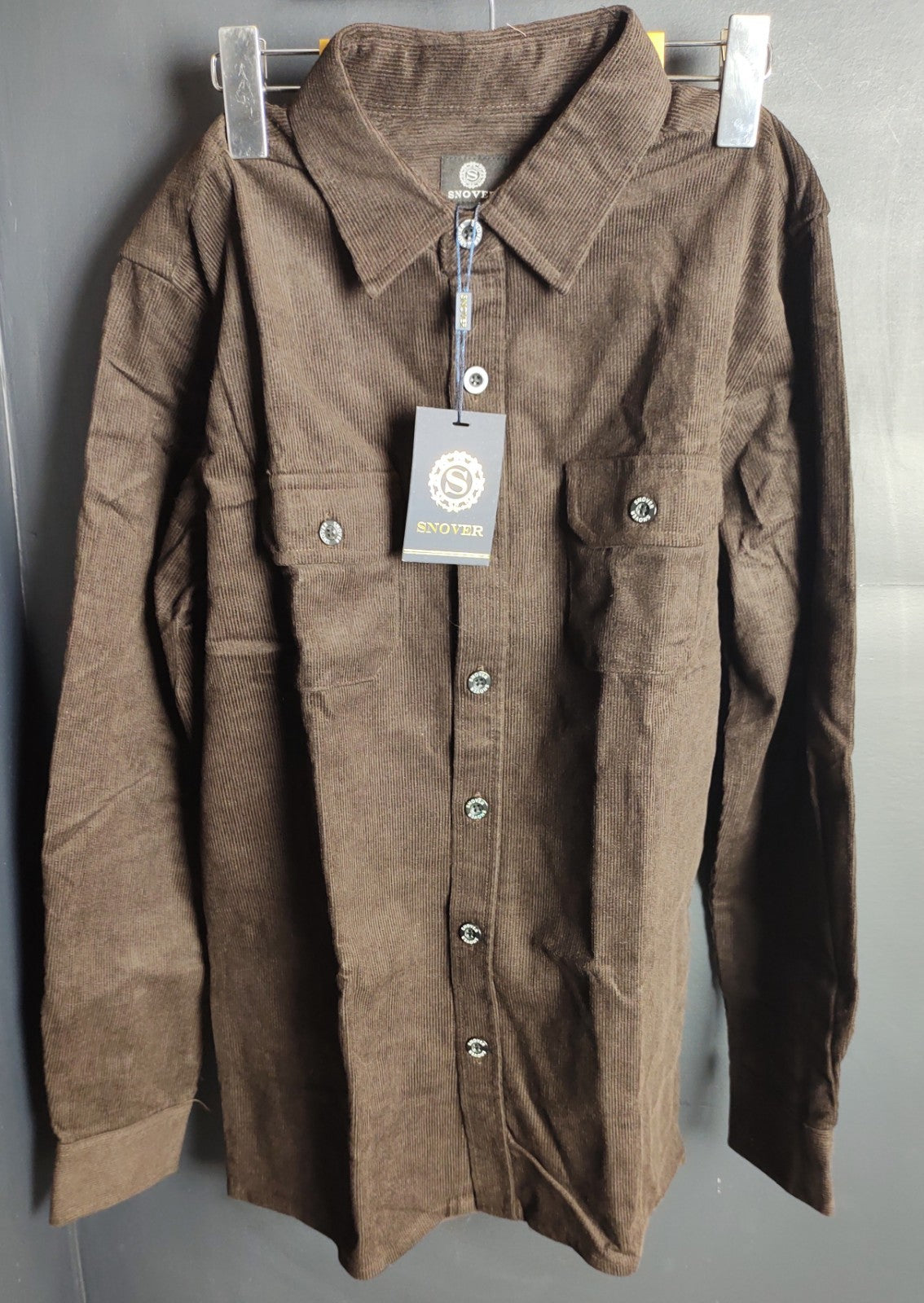 Snover Maroon Corduroy Shirt Men's Small Heavyweight Retro Casual