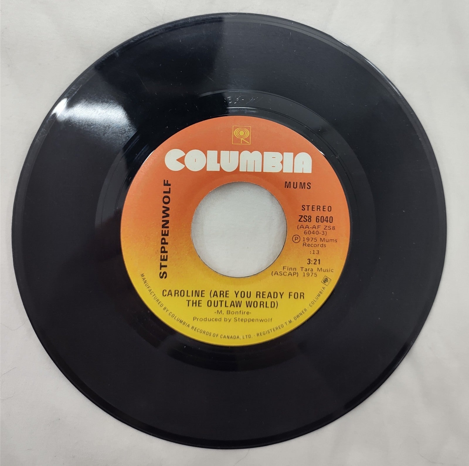 Steppenwolf - Caroline (Are You Ready For The Outlaw World) 7" 45 Mums ZS8 6040