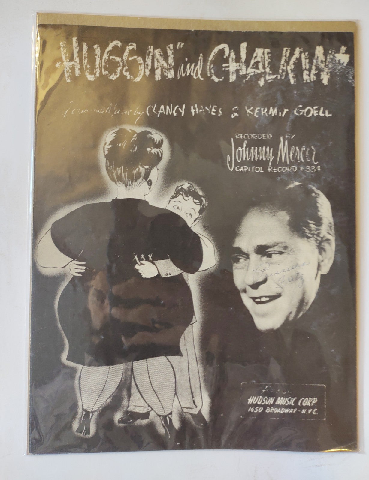 Huggin and Chalkin Johnny Mercer Capitol 334 Clancy Hayes Vintage Sheet
