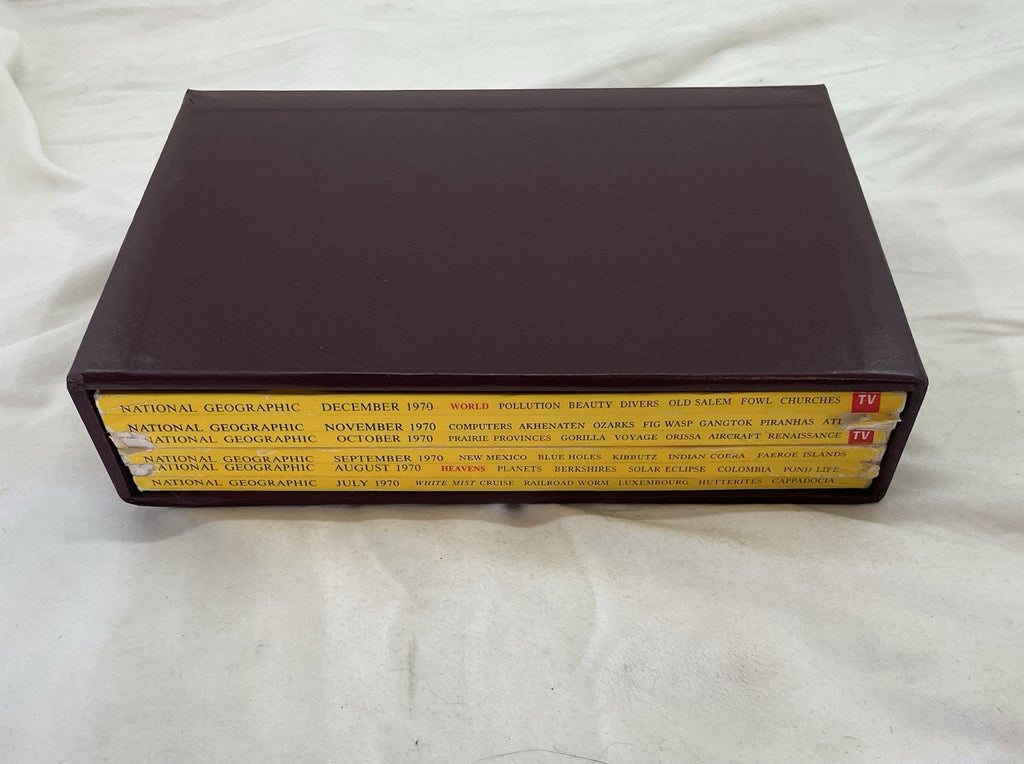 Nat Geo Mag Lot Jul–Dec 1970 Slipcvr Vtg Set Travel World Decor Collect