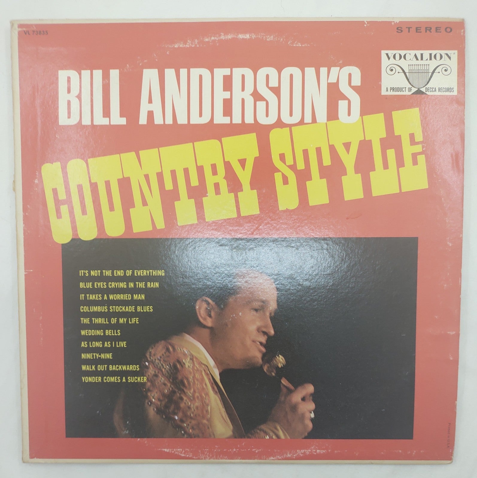 Bill Anderson – Country Style Vocalion Stereo LP VL-7-3835 Country