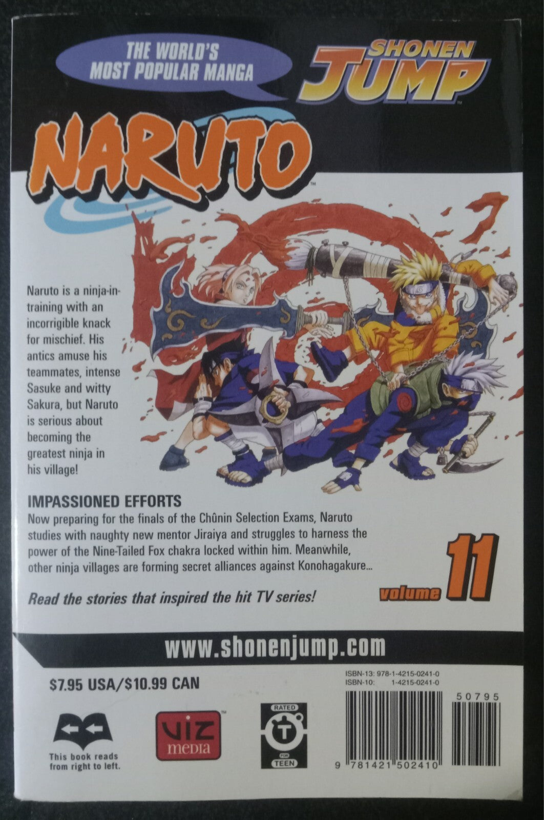 Naruto Vol 11 by Masashi Kishimoto – Viz Shonen Jump Manga PB VG+