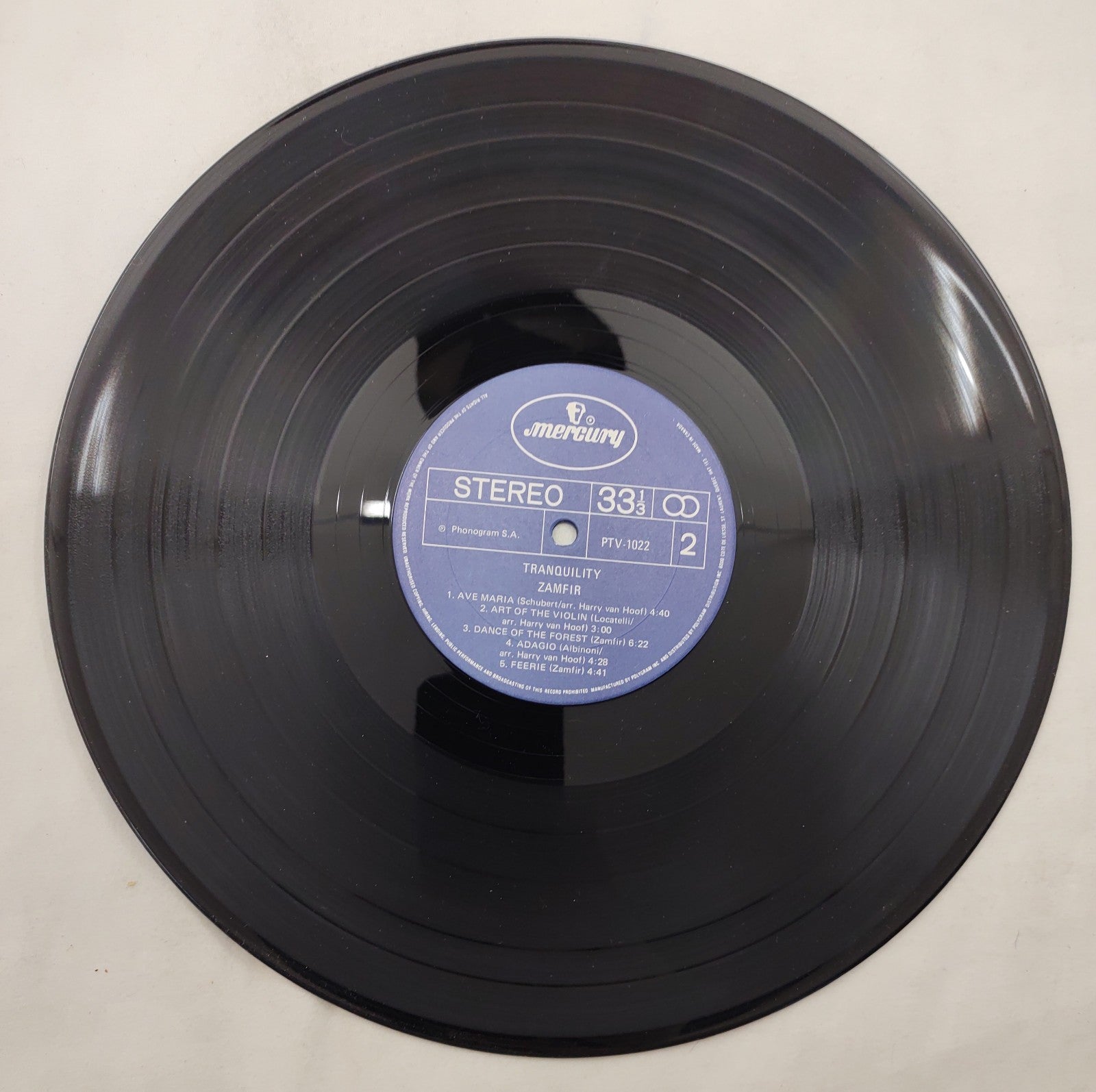 Zamfir - Tranquility LP Mercury PTV-1022 Europe Stereo Blue Label Pan Flute