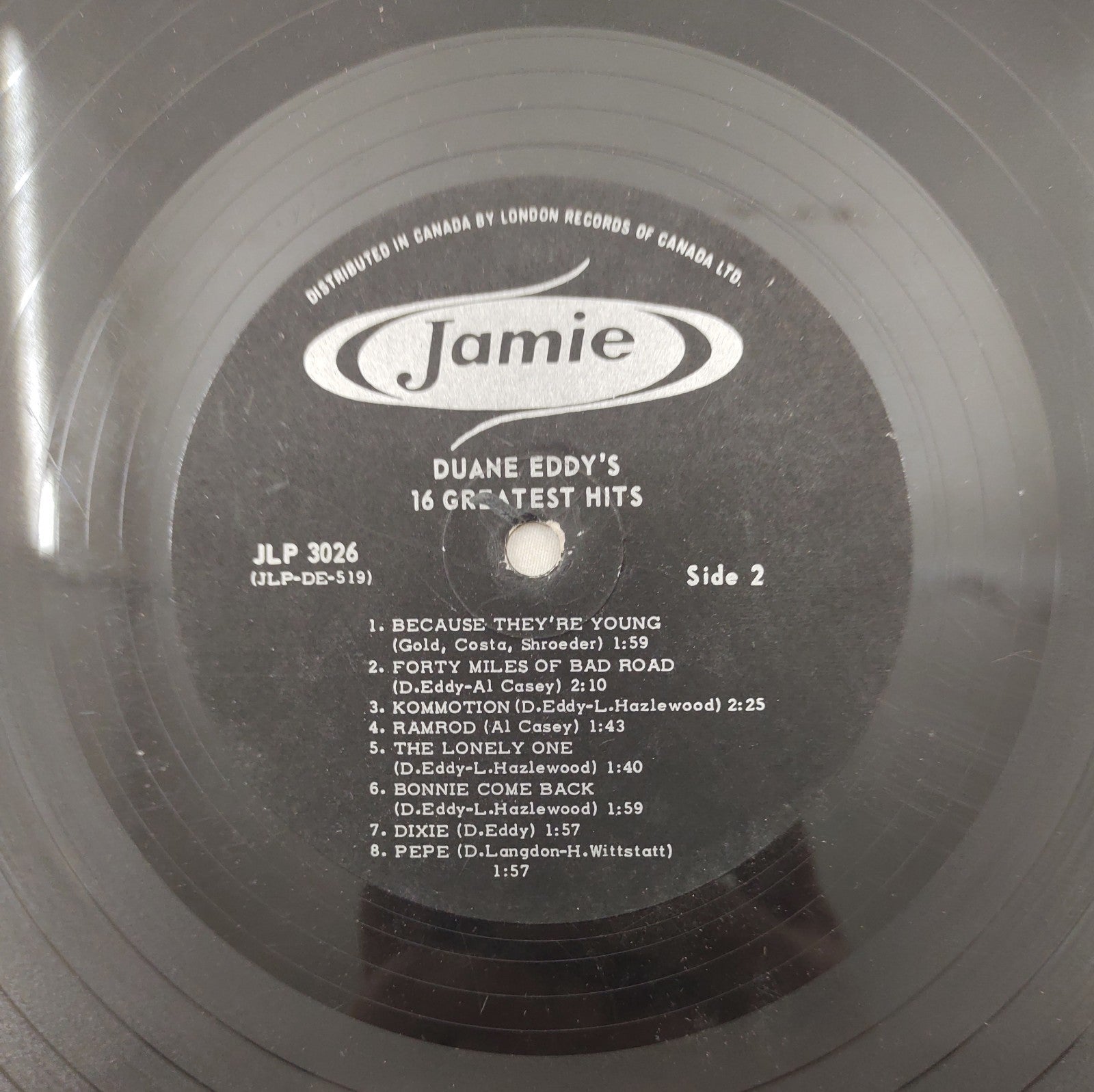 Duane Eddy – 16 Greatest Hits LP Jamie JLP-3026 Canada