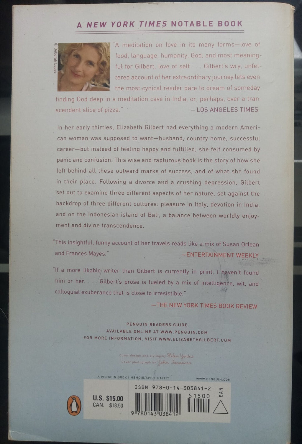 Eat, Pray, Love by Elizabeth Gilbert PB Memoir Travel Self-Discovery