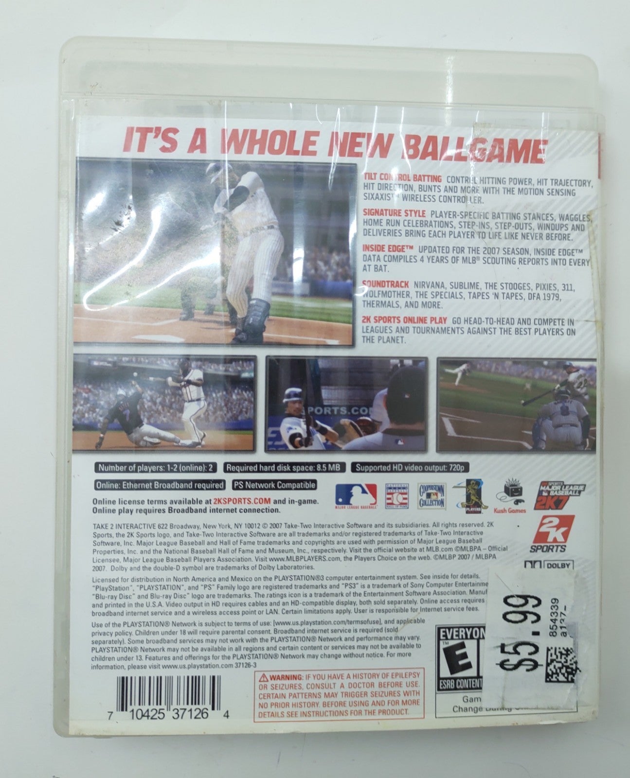 MLB 2K7 (Sony PlayStation 3, PS3) Baseball Sports Video Game
