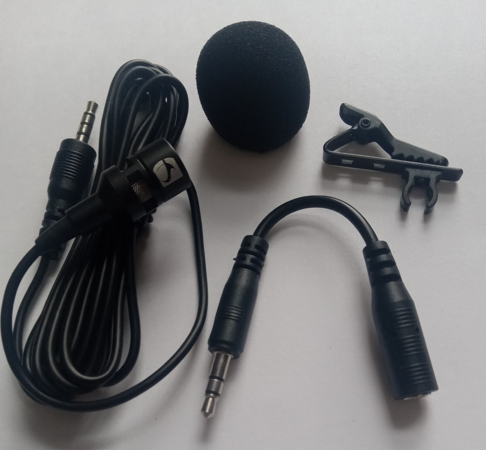 3.5mm Clip-On Lavalier Microphone Lapel Mic w/ 6.5mm Adapter for Phone/PC/ASMR