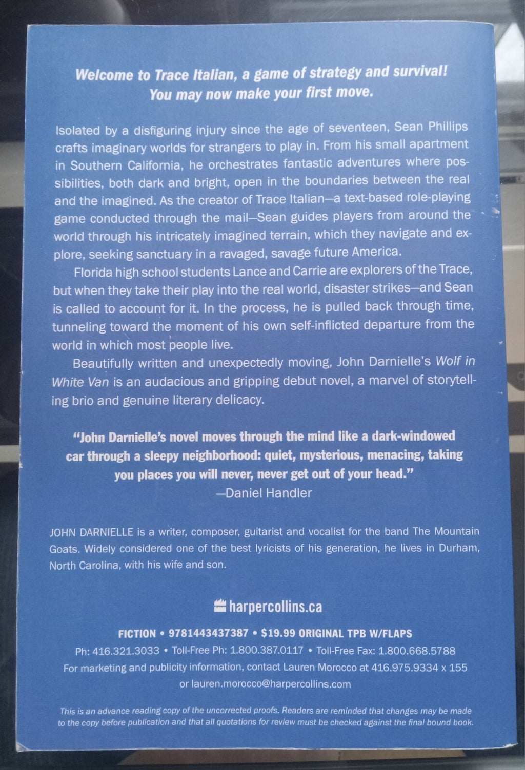 Wolf in White Van by John Darnielle – Paperback VG – NYT Bestseller