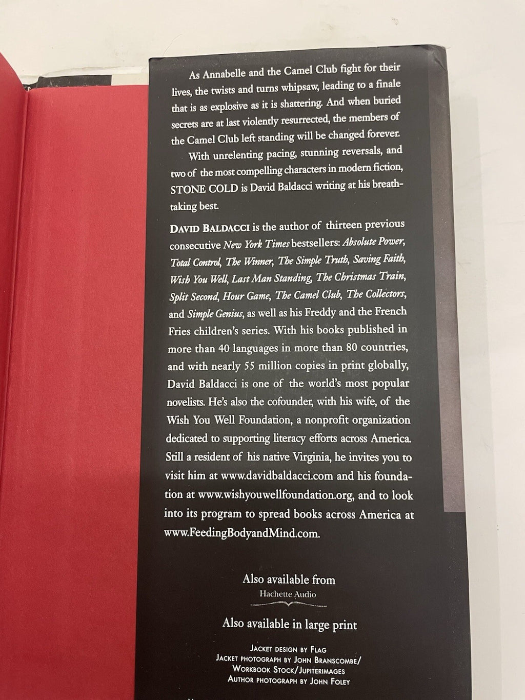 Stone Cold by David Baldacci – VG+ Camel Club Thriller Series Book 3